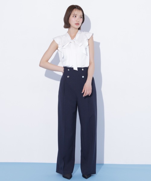 JILL by JILL STUART(ジルバイジルスチュアート)の「ピンタックボウタイブラウス(シャツ/ブラウス・レディース・ブルー/ブラック系その他/ホワイト・FREE)」の9枚目の写真