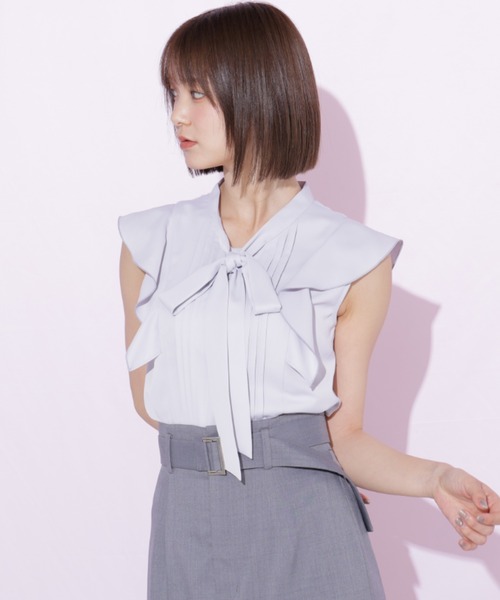 JILL by JILL STUART(ジルバイジルスチュアート)の「ピンタックボウタイブラウス(シャツ/ブラウス・レディース・ブルー/ブラック系その他/ホワイト・FREE)」の15枚目の写真