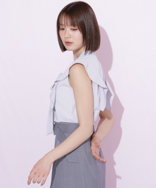 JILL by JILL STUART(ジルバイジルスチュアート)の「ピンタックボウタイブラウス(シャツ/ブラウス・レディース・ブルー/ブラック系その他/ホワイト・FREE)」の17枚目の写真