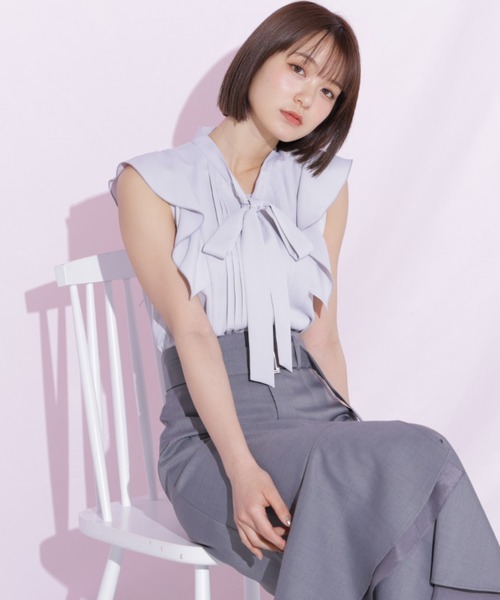 JILL by JILL STUART(ジルバイジルスチュアート)の「ピンタックボウタイブラウス(シャツ/ブラウス・レディース・ブルー/ブラック系その他/ホワイト・FREE)」の11枚目の写真