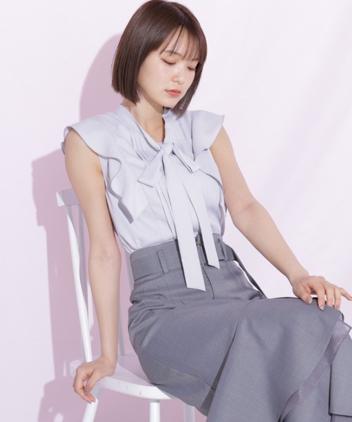 JILL by JILL STUART(ジルバイジルスチュアート)の「ピンタックボウタイブラウス(シャツ/ブラウス・レディース・ブルー/ブラック系その他/ホワイト・FREE)」の12枚目の写真