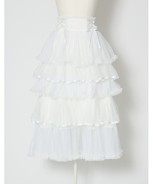 mellfy memory(メルフィーメモリー)の「My sweet eden tiered long skirt(スカート・レディース・ホワイト/ピンク・S/M)」の14枚目の写真