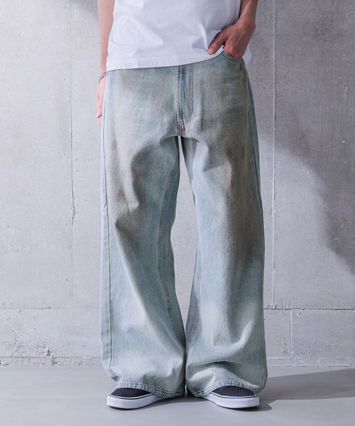 MDR(エムディアール)の「ヴィンテージオーバーダイ バギーワイドデニムパンツ(デニムパンツ・メンズ・ブルー・L/M)」の5枚目の写真