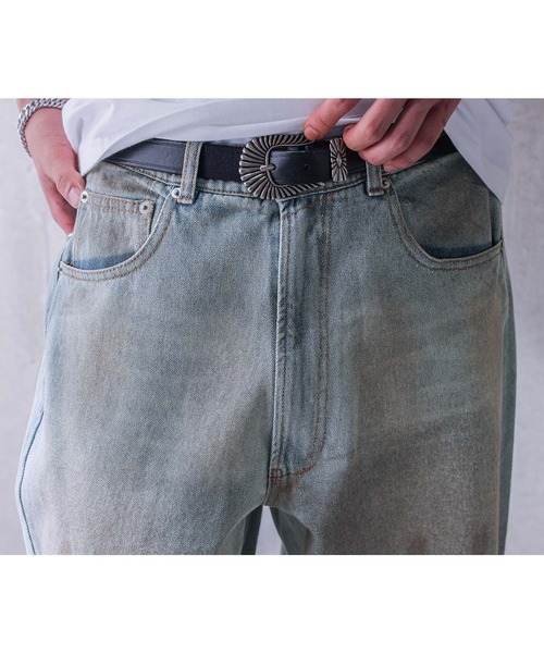 MDR(エムディアール)の「ヴィンテージオーバーダイ バギーワイドデニムパンツ(デニムパンツ・メンズ・ブルー・L/M)」の22枚目の写真