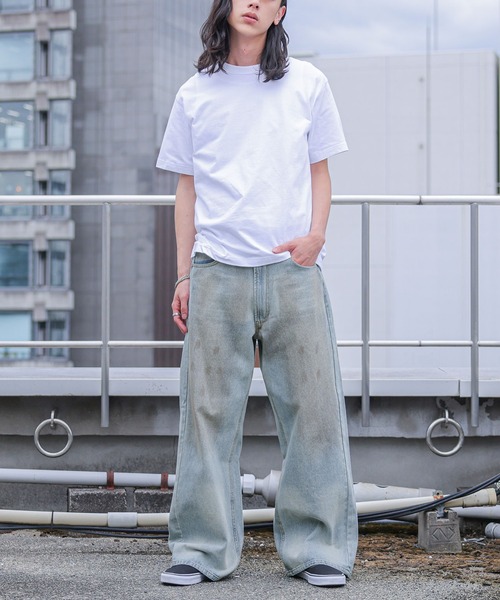 MDR(エムディアール)の「ヴィンテージオーバーダイ バギーワイドデニムパンツ(デニムパンツ・メンズ・ブルー・L/M)」の7枚目の写真