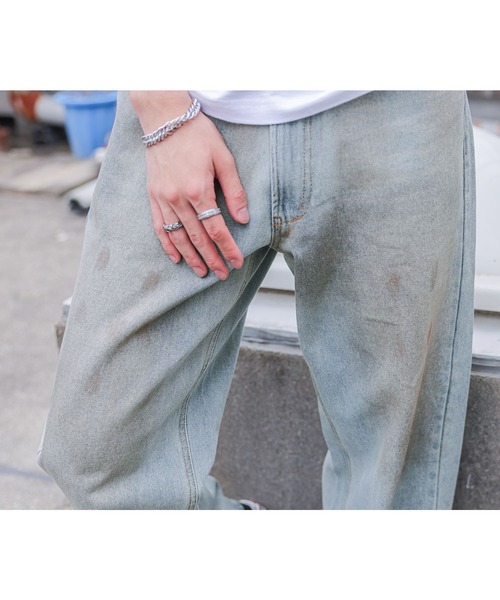 MDR(エムディアール)の「ヴィンテージオーバーダイ バギーワイドデニムパンツ(デニムパンツ・メンズ・ブルー・L/M)」の21枚目の写真