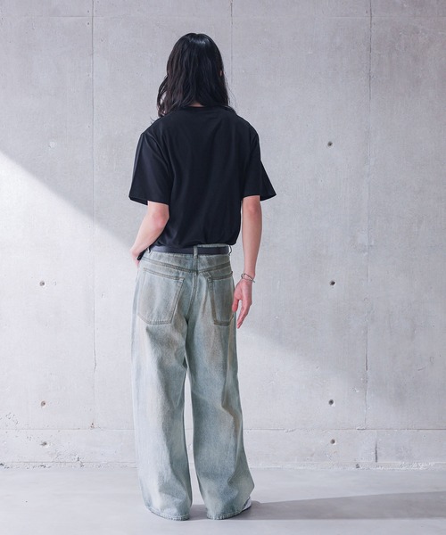 MDR(エムディアール)の「ヴィンテージオーバーダイ バギーワイドデニムパンツ(デニムパンツ・メンズ・ブルー・L/M)」の9枚目の写真