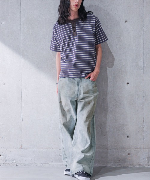 MDR(エムディアール)の「ヴィンテージオーバーダイ バギーワイドデニムパンツ(デニムパンツ・メンズ・ブルー・L/M)」の13枚目の写真