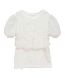 CLANE（クラネ）の「【CLANE/クラネ】TULLE VEST LAYERED TOPS/チュールベストレイヤードトップス（Tシャツ/カットソー）」
