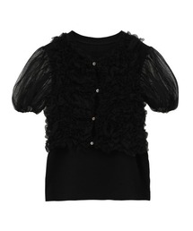 CLANE（クラネ）の「【CLANE/クラネ】TULLE VEST LAYERED TOPS/チュールベストレイヤードトップス（Tシャツ/カットソー）」