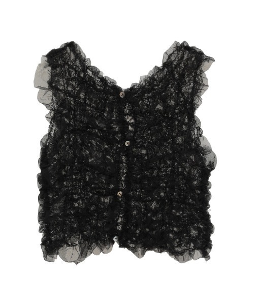 CLANE（クラネ）の「【CLANE/クラネ】TULLE VEST LAYERED TOPS/チュールベストレイヤードトップス（Tシャツ/カットソー・レディース・ブルー/ブラック/ホワイト・1）」の18枚目の写真