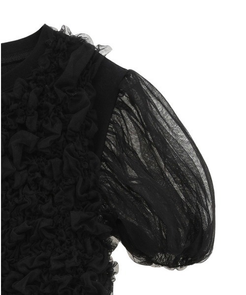 CLANE（クラネ）の「【CLANE/クラネ】TULLE VEST LAYERED TOPS/チュールベストレイヤードトップス（Tシャツ/カットソー・レディース・ブルー/ブラック/ホワイト・1）」の16枚目の写真