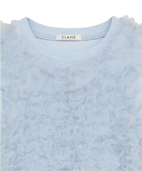 CLANE（クラネ）の「【CLANE/クラネ】TULLE VEST LAYERED TOPS/チュールベストレイヤードトップス（Tシャツ/カットソー・レディース・ブルー/ブラック/ホワイト・1）」の11枚目の写真