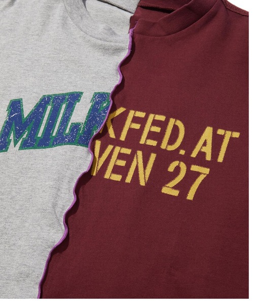 MILKFED.(ミルクフェド)の「CENTER PANEL S/S TOP(Tシャツ/カットソー・レディース・ピンク/アッシュ/オートミール・ONE SIZE)」の8枚目の写真