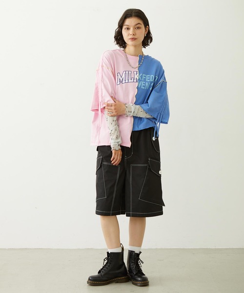 MILKFED.(ミルクフェド)の「CENTER PANEL S/S TOP(Tシャツ/カットソー・レディース・ピンク/アッシュ/オートミール・ONE SIZE)」の16枚目の写真