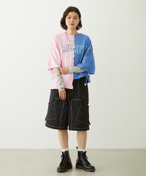 MILKFED.(ミルクフェド)の「CENTER PANEL S/S TOP(Tシャツ/カットソー・レディース・ピンク/アッシュ/オートミール・ONE SIZE)」の17枚目の写真