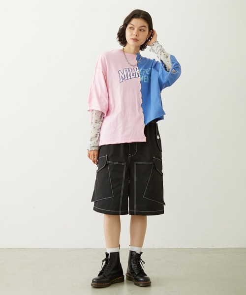 MILKFED.(ミルクフェド)の「CENTER PANEL S/S TOP(Tシャツ/カットソー・レディース・ピンク/アッシュ/オートミール・ONE SIZE)」の18枚目の写真