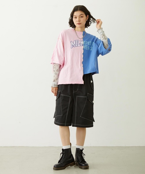 MILKFED.(ミルクフェド)の「CENTER PANEL S/S TOP(Tシャツ/カットソー・レディース・ピンク/アッシュ/オートミール・ONE SIZE)」の19枚目の写真
