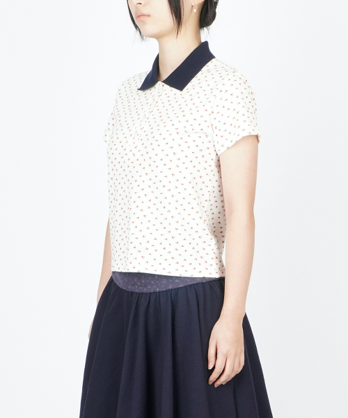 SUNNECT(ソネクト)の「Floral Polo - White(ポロシャツ・レディース・その他・OS)」の3枚目の写真