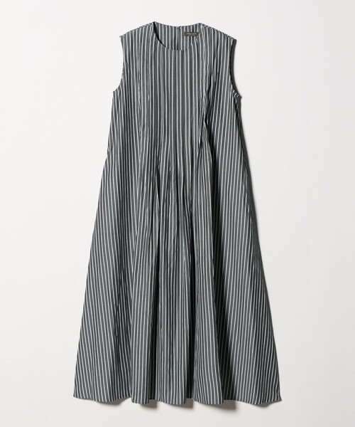 A DAY IN THE LIFE UNITED ARROWS(アデイインザライフユナイテッドアローズ)の「ストライプ フロントプリーツ ノースリーブワンピース <A DAY IN THE LIFE>(ワンピース・レディース・ダークグレー・FREE)」の13枚目の写真
