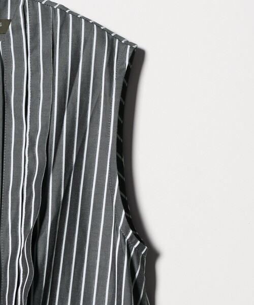 A DAY IN THE LIFE UNITED ARROWS(アデイインザライフユナイテッドアローズ)の「ストライプ フロントプリーツ ノースリーブワンピース <A DAY IN THE LIFE>(ワンピース・レディース・ダークグレー・FREE)」の10枚目の写真