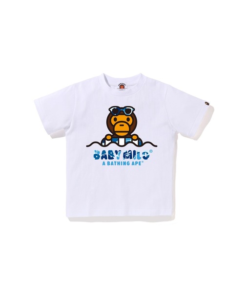 A BATHING APE(アベイシングエイプ)の「ABC CAMO MILO FLOAT SUMMER TEE(Tシャツ/カットソー・キッズ・イエロー/ホワイト/ブラック/ピンク・120/100/90/130/110/140)」の2枚目の写真