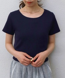 【華奢見えが叶うコンパクトリブT】ネームテレコTee
