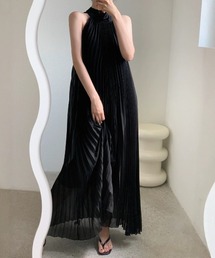 YUGA_YGMC　　Korean-style  Halter neck pleated dress