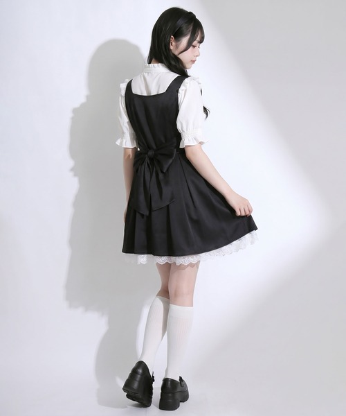 Lilymel(リリメル)の「バックリボンフレアジャンスカワンピース【大きいサイズあり】(ワンピース・レディース・チェック/グレー/ブラック・M-L/L~LL/LL~3L)」の19枚目の写真