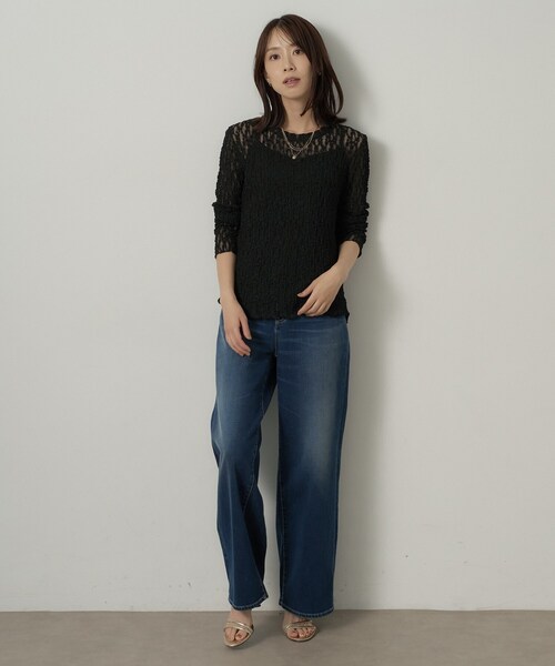 UNTITLED(アンタイトル)の「【羽織りのインナーに】レースプルオーバー(Tシャツ/カットソー・レディース・ライトブルー/オフホワイト/ブラック・00/02/04/44/48)」の10枚目の写真