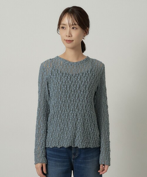UNTITLED(アンタイトル)の「【羽織りのインナーに】レースプルオーバー(Tシャツ/カットソー・レディース・ライトブルー/オフホワイト/ブラック・00/02/04/44/48)」の17枚目の写真