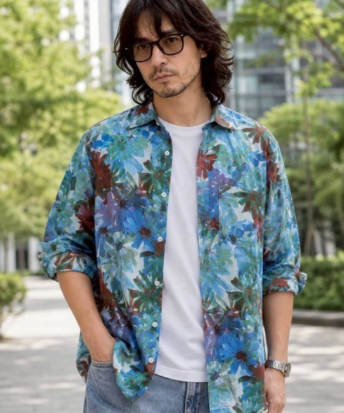 KAMINARI_TOKIO(カミナリトキオ)の「大柄フラワープリントレギュラーカラーシャツ(シャツ/ブラウス・レディース・ベージュ/レッド/ピンク/ブルー・FREE)」の18枚目の写真