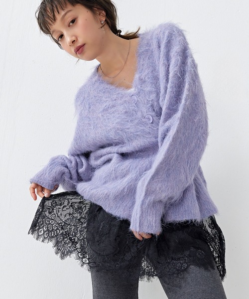 en CAnAF(エンカナフ)の「【いつものコーデにレースをプラス】レイヤードレーススカート(スカート・レディース・オフホワイト/ブラック・フリー)」の2枚目の写真