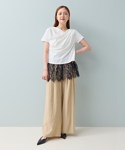 en CAnAF(エンカナフ)の「【いつものコーデにレースをプラス】レイヤードレーススカート(スカート・レディース・オフホワイト/ブラック・フリー)」の14枚目の写真