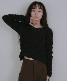Aunt Marie's（アントマリーズ）の「シャーリングギャザートップス（Tシャツ/カットソー）」