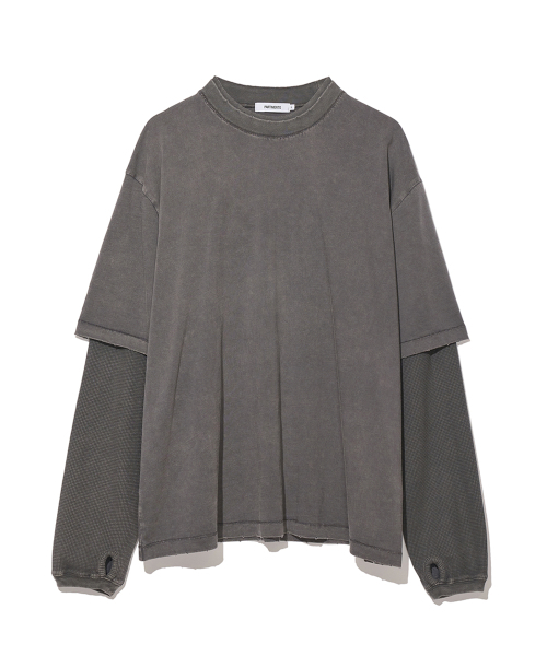 PARTIMENTO(パルティメント)の「ワッフルレイヤードロングスリーブチャコール(Tシャツ/カットソー・メンズ・その他・MEDIUM/LARGE)」の1枚目の写真
