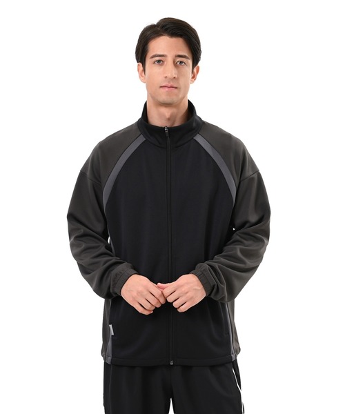 NEW BALANCE(ニューバランス)の「ニットトラックジャケット(リラックス)(ブルゾン・メンズ・ライトグレー/ブラック/スミクロ・SMALL/MEDIUM/LARGE/X-LARGE/XX-LARGE)」の2枚目の写真