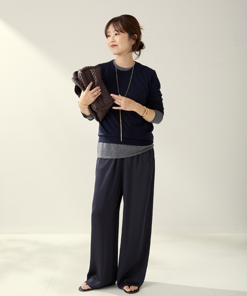 plage(プラージュ)の「《一部店舗・WEB限定追加》CU WO Fine Knit New プルオーバー(ニット/セーター・レディース・ネイビー/ベージュ/チャコールグレー・FREE)」の14枚目の写真