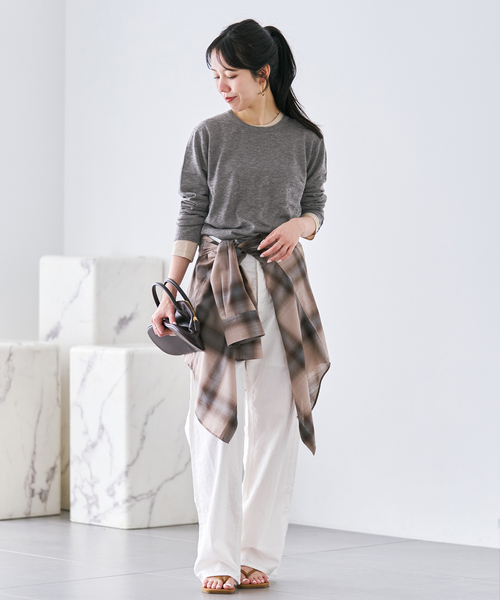 plage(プラージュ)の「《一部店舗・WEB限定追加》CU WO Fine Knit New プルオーバー(ニット/セーター・レディース・ネイビー/ベージュ/チャコールグレー・FREE)」の15枚目の写真
