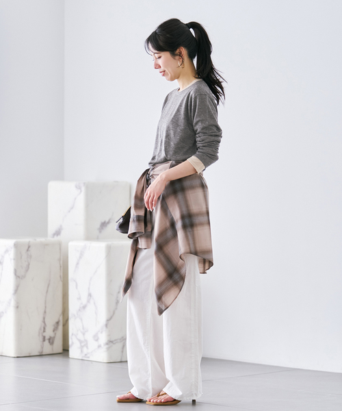plage(プラージュ)の「《一部店舗・WEB限定追加》CU WO Fine Knit New プルオーバー(ニット/セーター・レディース・ネイビー/ベージュ/チャコールグレー・FREE)」の16枚目の写真