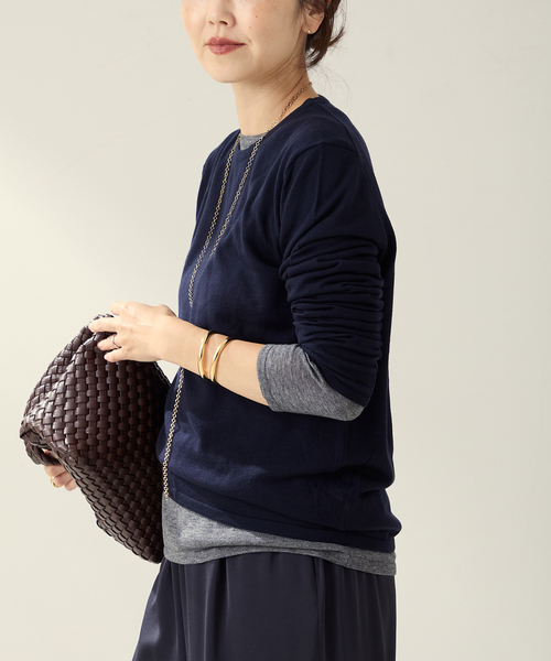 plage(プラージュ)の「《一部店舗・WEB限定追加》CU WO Fine Knit New プルオーバー(ニット/セーター・レディース・ネイビー/ベージュ/チャコールグレー・FREE)」の22枚目の写真