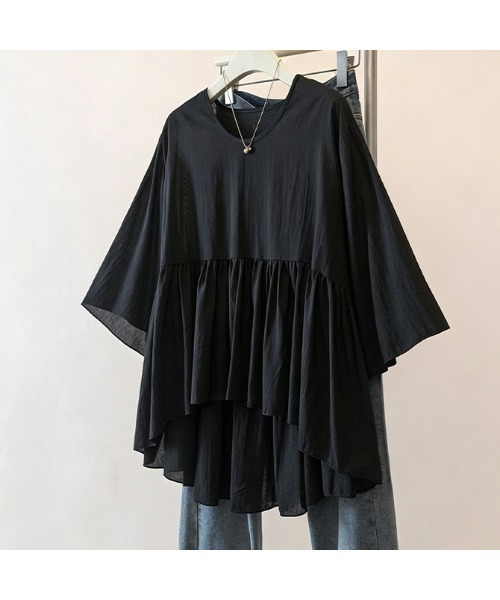 witch(ウイッチ)の「テールカットフリルワイドブラウス(シャツ/ブラウス・レディース・パープル/ホワイト/ブラック/ブルー・FREE)」の1枚目の写真