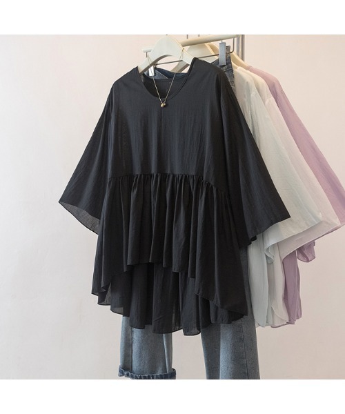witch(ウイッチ)の「テールカットフリルワイドブラウス(シャツ/ブラウス・レディース・パープル/ホワイト/ブラック/ブルー・FREE)」の10枚目の写真