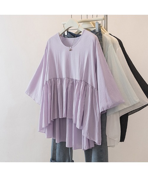 witch(ウイッチ)の「テールカットフリルワイドブラウス(シャツ/ブラウス・レディース・パープル/ホワイト/ブラック/ブルー・FREE)」の14枚目の写真
