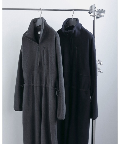 anuke(アンヌーク)の「Fleece Halfzip Combinaison(つなぎ/オールインワン・レディース・チャコールグレー/ネイビー・38inch/36inch)」の4枚目の写真