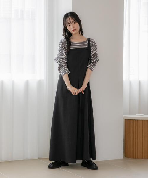WEB限定/多機能素材 前後2wayショルダーストラップワンピース