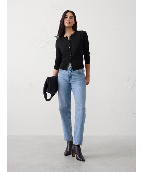 BANANA REPUBLIC FACTORY STORE(バナナリパブリック ファクトリーストア)の「BANANA REPUBLIC FACTORY STORE Foreverクルーネックカーディガン(カーディガン/ボレロ・レディース・ブラック/ネイビー・M/S/XS/L)」の5枚目の写真