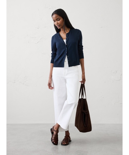 BANANA REPUBLIC FACTORY STORE(バナナリパブリック ファクトリーストア)の「BANANA REPUBLIC FACTORY STORE Foreverクルーネックカーディガン(カーディガン/ボレロ・レディース・ブラック/ネイビー・M/S/XS/L)」の6枚目の写真