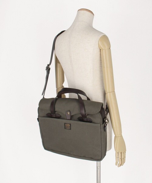 FILSON(フィルソン)の「FILSON/フィルソン Rugged Twill Original Briefcase/ラグドツイル オリジナル ブリーフケース(トートバッグ・メンズ・オリーブ/ブラウン・ONE SIZE)」の14枚目の写真