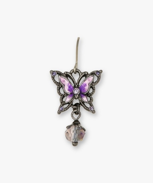 ANNA SUI(アナスイ)の「蝶モチーフ フックピアス(ピアス(両耳用)・レディース・パープル/ホワイト・ONE SIZE)」の4枚目の写真